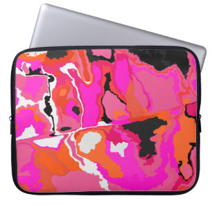 Acid Vivid Digital Psychedelic Bright Background.  Laptop Sleeve