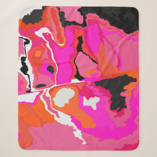 Acid Vivid Digital Psychedelic Bright Background.  Sherpa Blanket