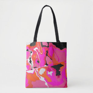 Acid Vivid Digital Psychedelic Bright Background. Tote Bag