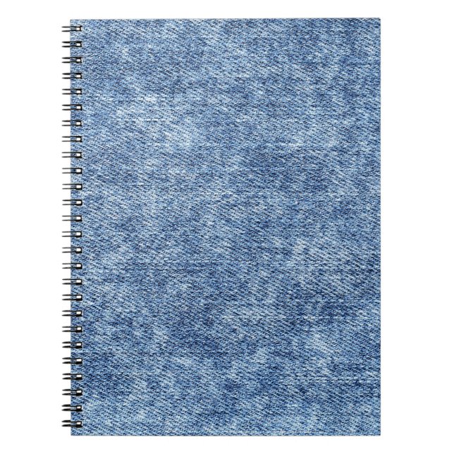 Acid wash blue denim, close-up texture. notebook (Front)