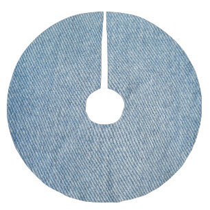 Acid wash blue jeans, denim texture. brushed polyester tree skirt