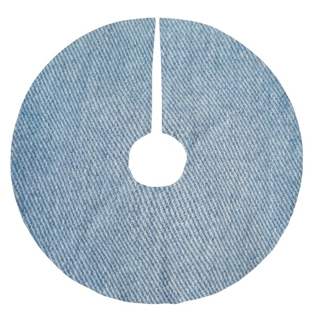 Acid wash blue jeans, denim texture. brushed polyester tree skirt (Front)