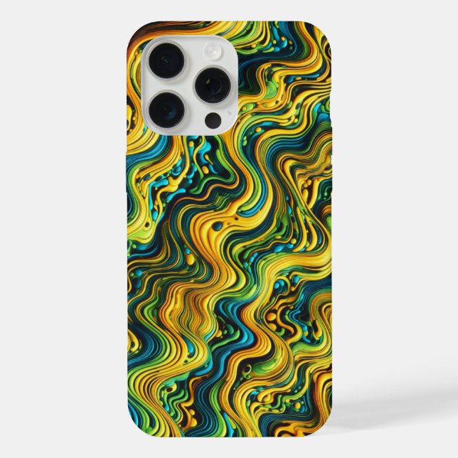Acid Wave Camo, trippy design, camouflage pattern iPhone Case (Back)