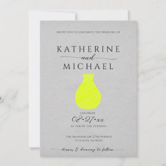 Acid yellow and grey aesthetic | Wedding Invitation