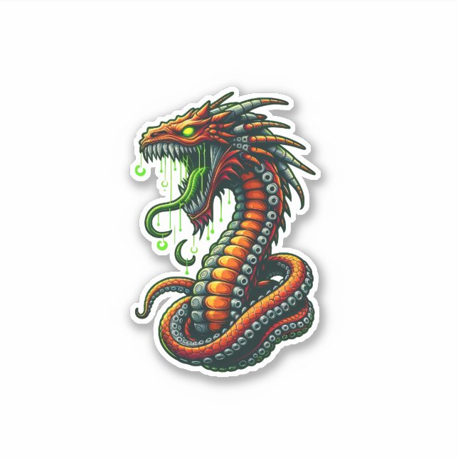 Acidic Cyber Dragon Sticker (Front)