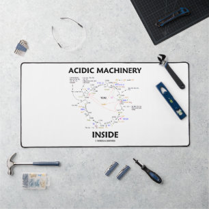 Acidic Machinery Inside (Krebs Citric Acid Cycle) Desk Mat
