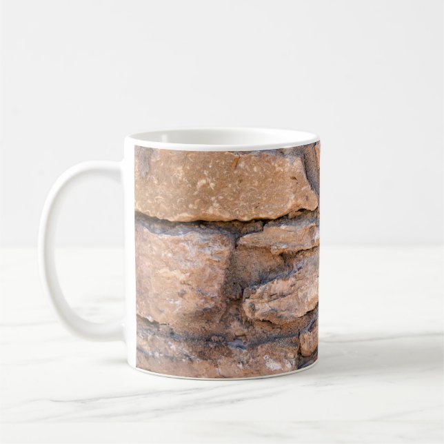 Acient brick wall. Grunge brick wall background. B Coffee Mug (Left)