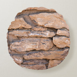 Acient brick wall. Grunge brick wall background. B Round Cushion