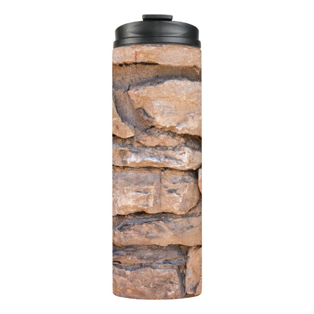 Acient brick wall. Grunge brick wall background. B Thermal Tumbler (Front)