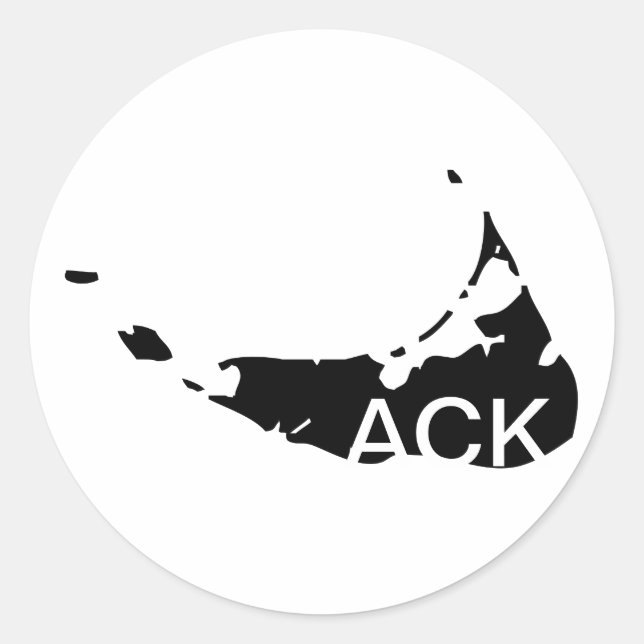 ACK Nantucket Classic Round Sticker (Front)