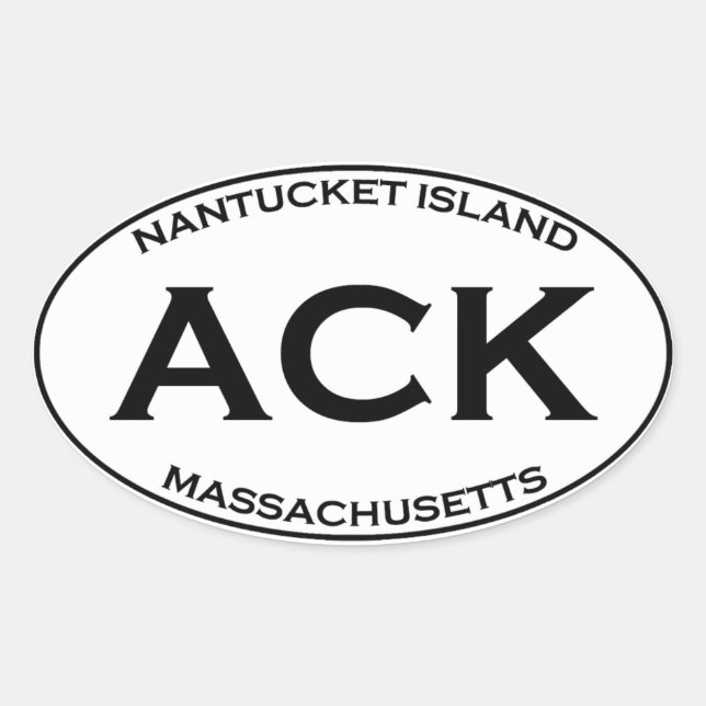 ACK - Nantucket Island Massachusetts Oval Sticker (Front)