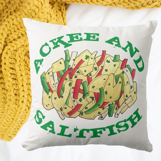 Ackee and Saltfish Cod Jamaican Caribbean Food Cushion (Ackee and Saltfish Pillow)