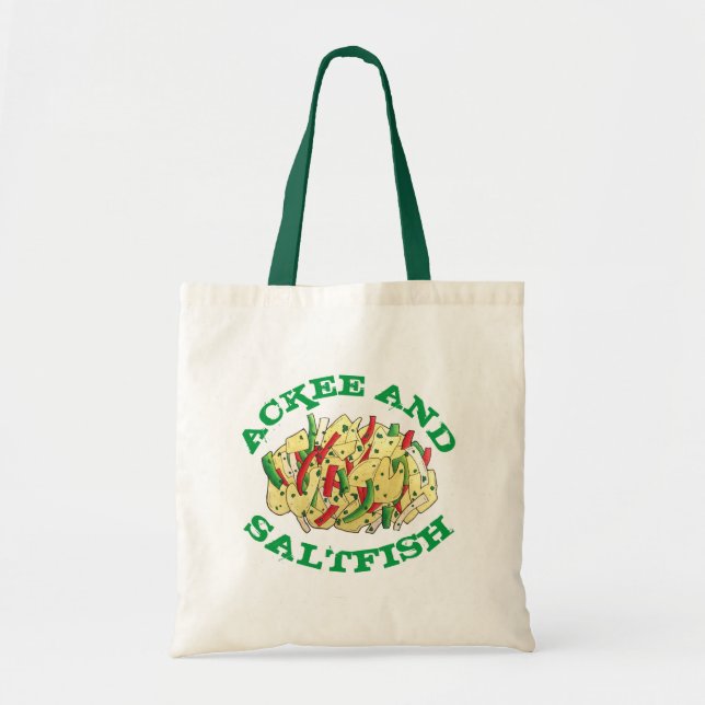 Ackee and Saltfish Cod Jamaican Caribbean Food Tote Bag (Front)
