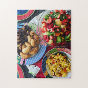Ackee, Dumplins, Plantains & Fruit Jamaica Jigsaw Puzzle