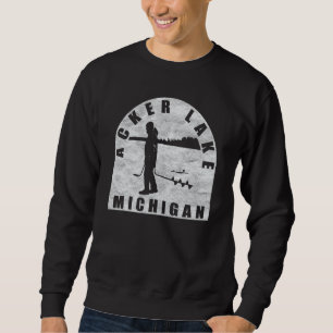 Acker Lake Ice Fishing Michigan Sweatshirt