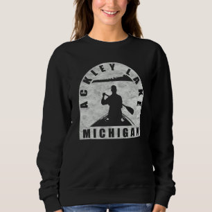 Ackley Lake Canoeing Michigan Sweatshirt
