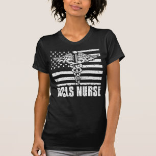 ACLS Nurse American Flag T-Shirt