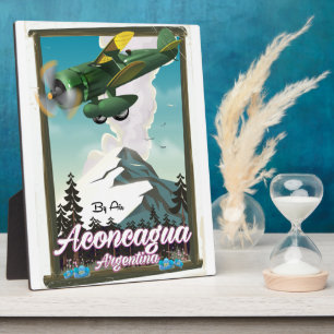 Aconcagua Argentina travel poster Plaque