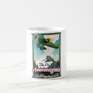 Aconcagua -Argentina vintage flight poster print. Coffee Mug
