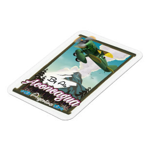 Aconcagua -Argentina vintage flight poster print. Magnet