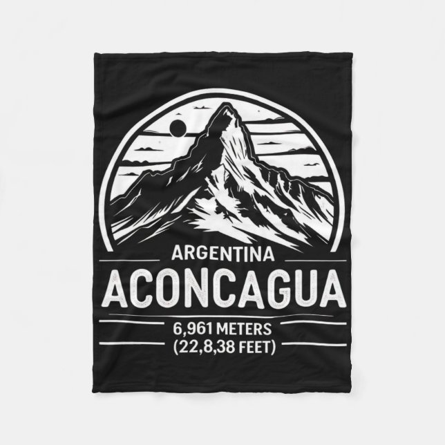 Aconcagua Mountain Argentina Climber Mountaineerin Fleece Blanket (Front)