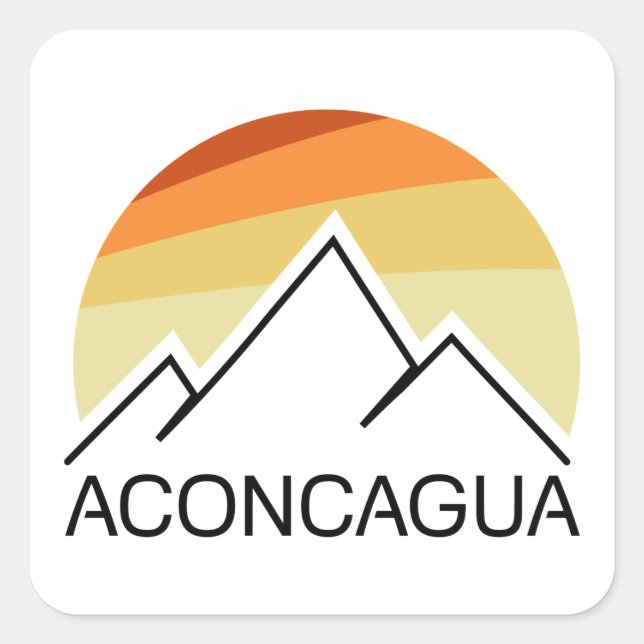 Aconcagua Retro Square Sticker (Front)