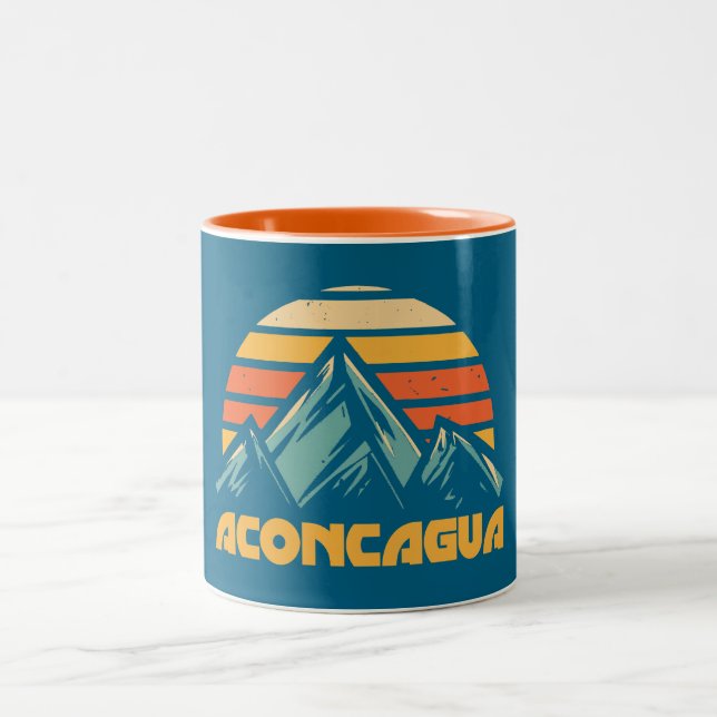 Aconcagua Retro Turquoise Two-Tone Coffee Mug (Center)