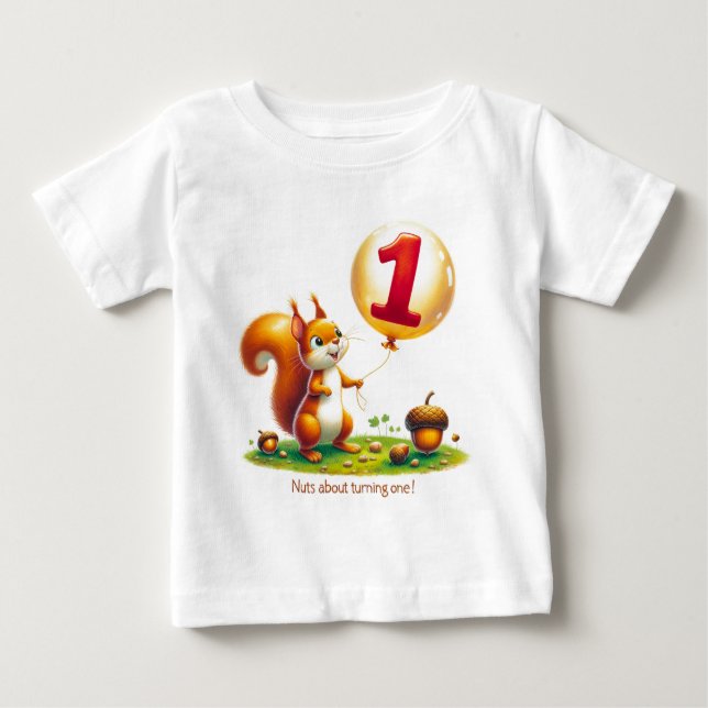 Acorn Adventures: Celebrating the Big One! Baby T-Shirt (Front)