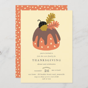 Acorn and Leaf Thanksgiving Dinner Invitation