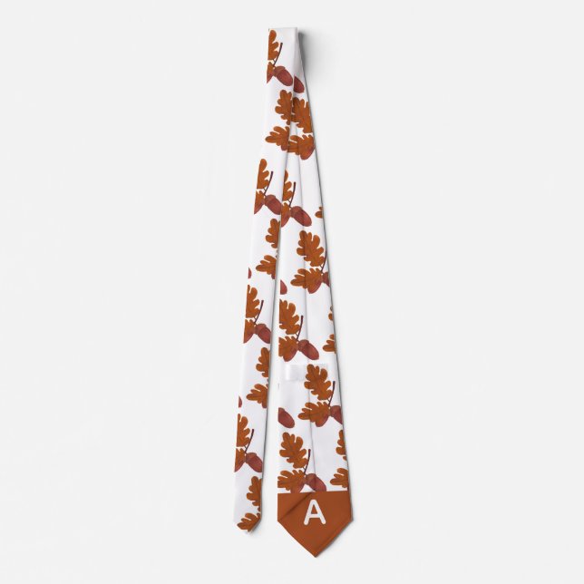 Acorn Autumn Colours Personalised  Tie (Back)