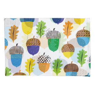 Acorn Autumn: Vintage Leafy Pattern. Pillowcase