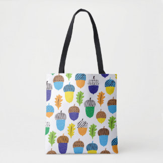 Acorn Autumn: Vintage Leafy Pattern. Tote Bag