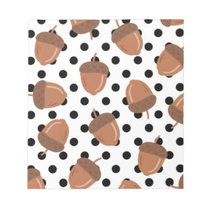 Acorn Black Dots Autumn Y2K Pattern  Notepad