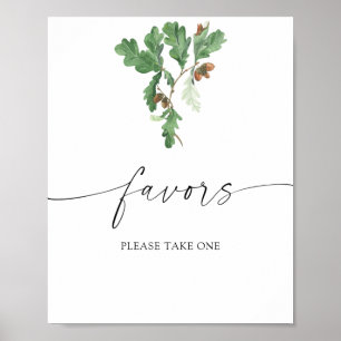 Acorn branch - bridal favours please take one poster