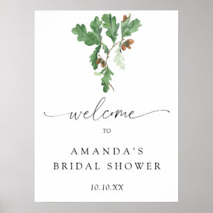 Acorn branch welcome bridal shower party poster