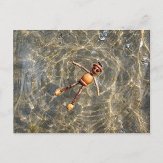 Acorn Elf Floating in Water Postcard