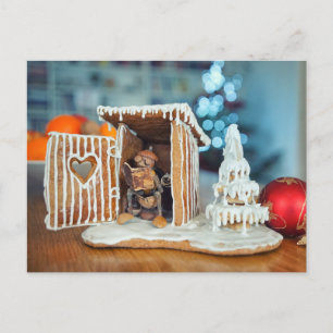 Acorn elf in Christmas earth-closet relaxing  Postcard