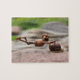 Acorn elf rider on the snail jigsaw puzzle