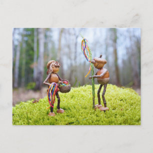 Acorn elf with Easter stick Easter Postcard
