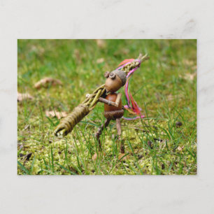 Acorn elf with Easter stick Easter Postcard