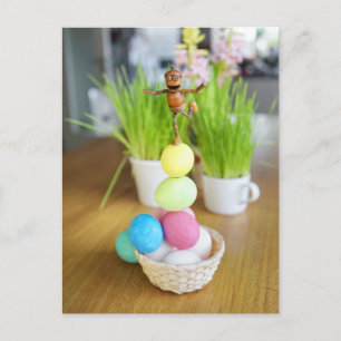 Acorn elves with Easter eggs Easter Postcard