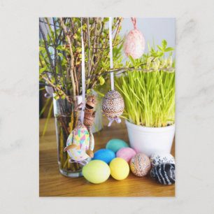 Acorn elves with Easter eggs Easter Postcard