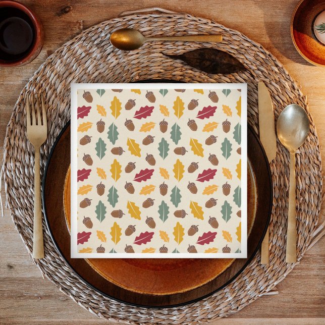 Acorn & Fall Leaves  Napkin (Acorn & Fall Leaves Napkins)
