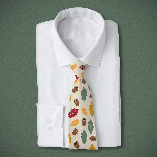 Acorn & Fall Leaves  Tie (Acorn & Fall Leaves Neck Tie)