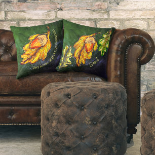 Acorn Golden Olive Autumn Colors Inspirational Cushion