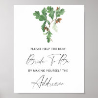 Acorn leaves - help the busy bride Address