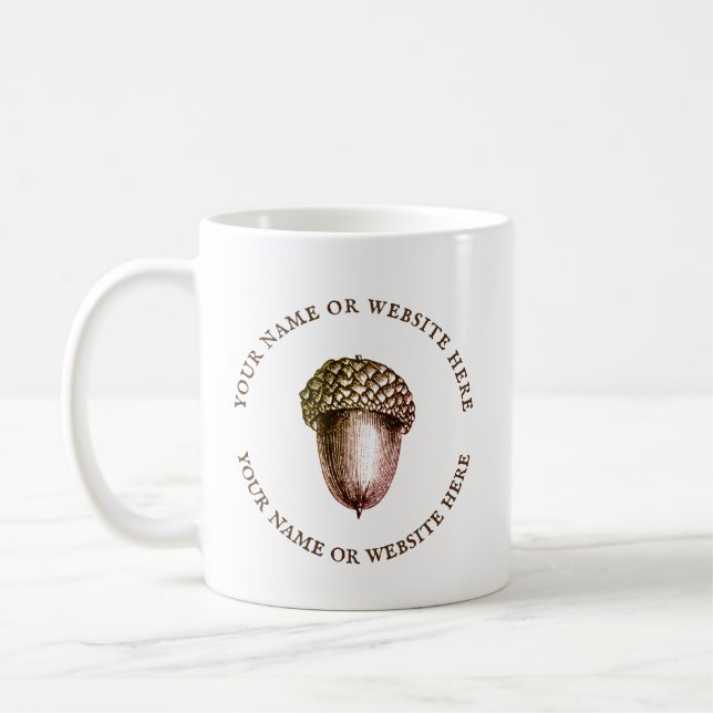 Acorn Logo Business Name Coffee Mug (Left)