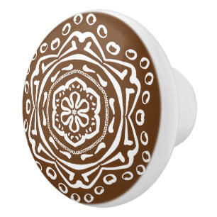 Acorn Mandala Ceramic Knob