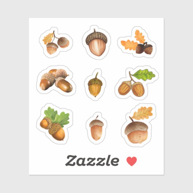 Acorn Stickers (Sheet)