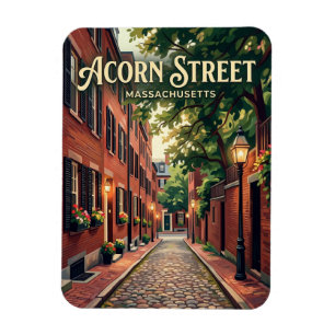 Acorn Street Massachusetts Magnet